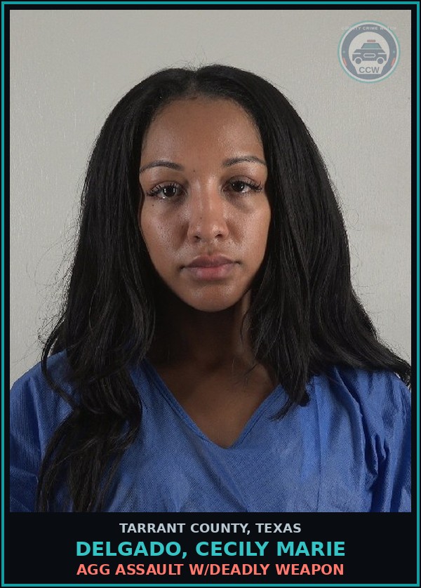 Booking mugshot of Delgado, Cecily Marie in Tarrant County