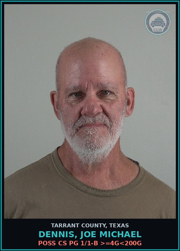 Booking mugshot of Dennis, Joe Michael in Tarrant County