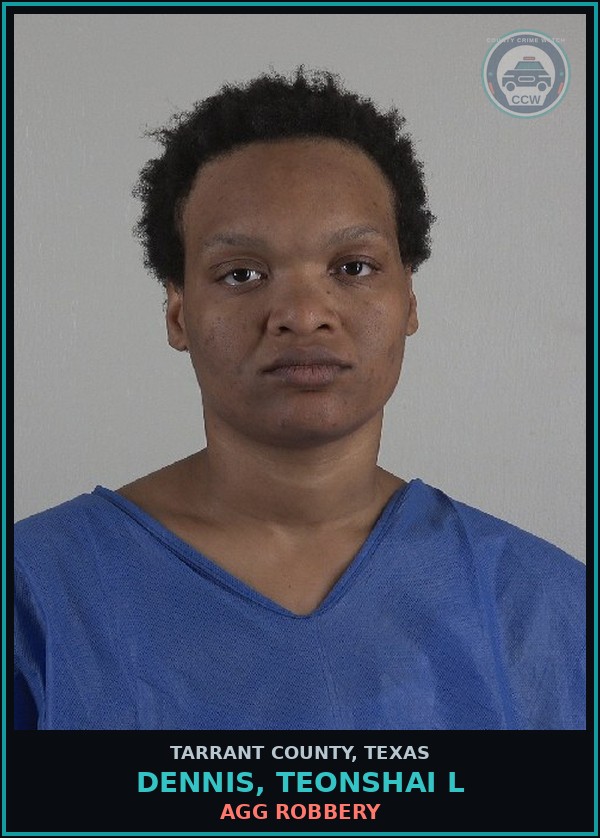 Booking mugshot of Dennis, Teonshai L in Tarrant County
