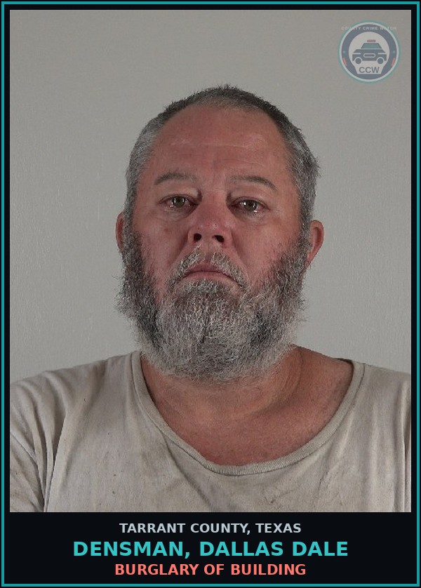 Booking mugshot of Densman, Dallas Dale in Tarrant County