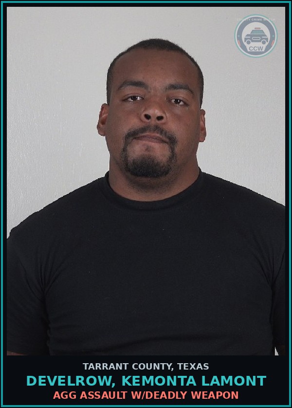 Booking mugshot of Develrow, Kemonta Lamont in Tarrant County