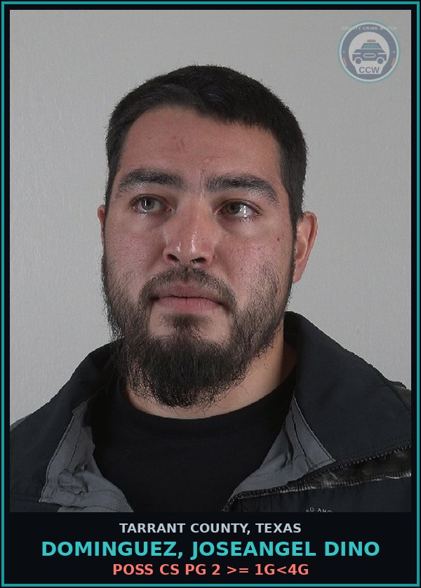 Booking mugshot of Dominguez, Joseangel Dino in Tarrant County