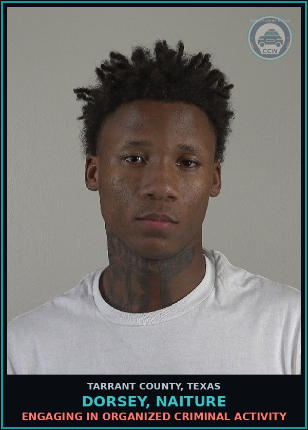 Booking mugshot of Dorsey, Naiture in Tarrant County