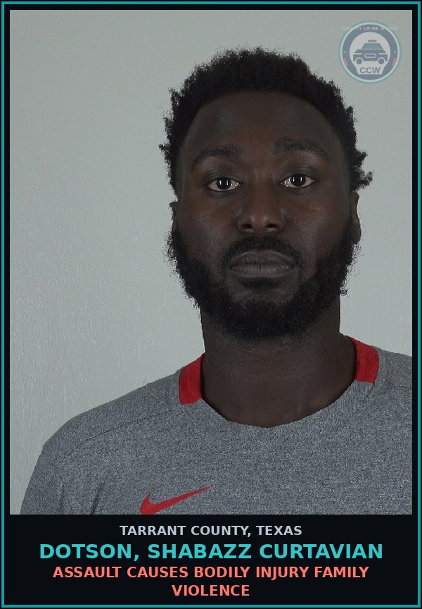 Booking mugshot of Dotson, Shabazz Curtavian in Tarrant County