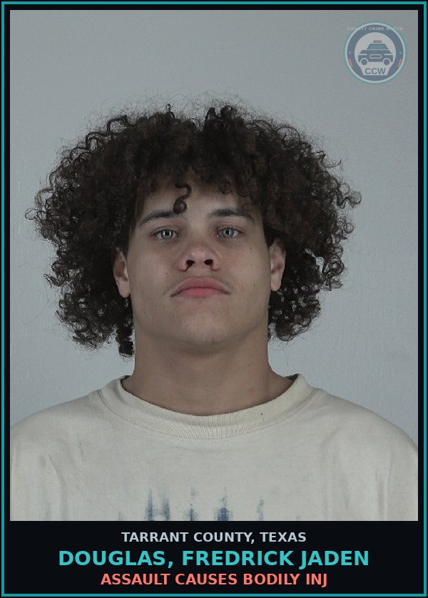 Booking mugshot of Douglas, Fredrick Jaden in Tarrant County