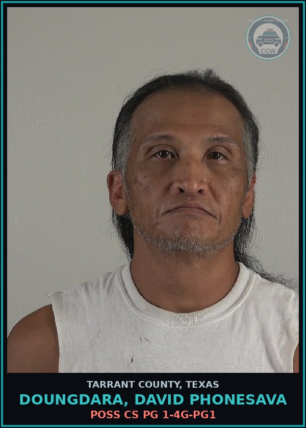 Booking mugshot of Doungdara, David Phonesava in Tarrant County