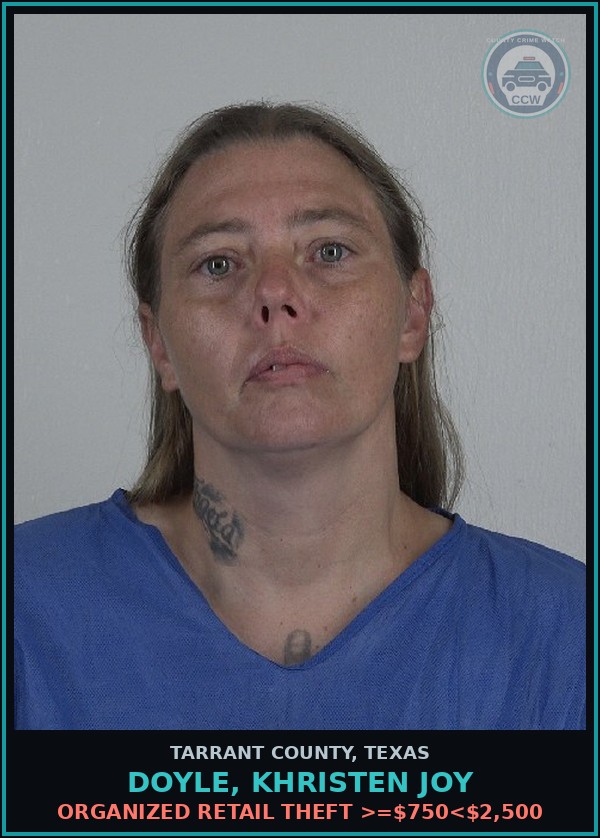 Booking mugshot of Doyle, Khristen Joy in Tarrant County