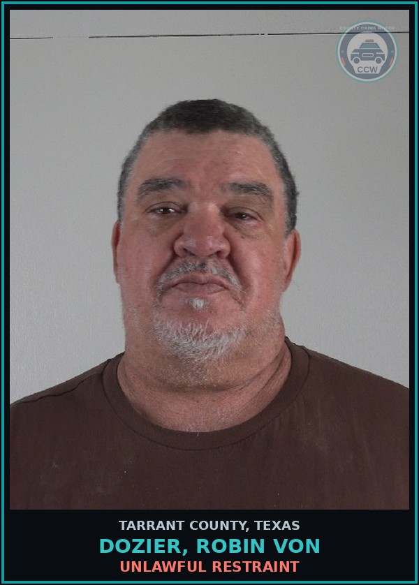 Booking mugshot of Dozier, Robin Von in Tarrant County