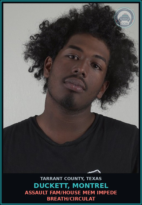 Booking mugshot of Duckett, Montrel in Tarrant County