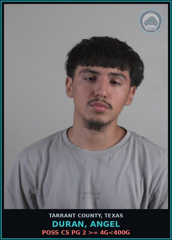 Booking mugshot of Duran, Angel in Tarrant County