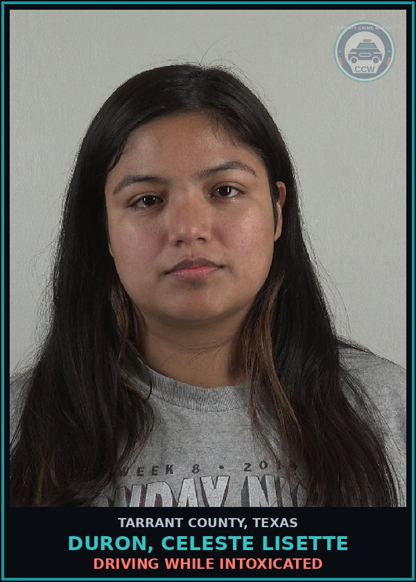 Booking mugshot of Duron, Celeste Lisette in Tarrant County