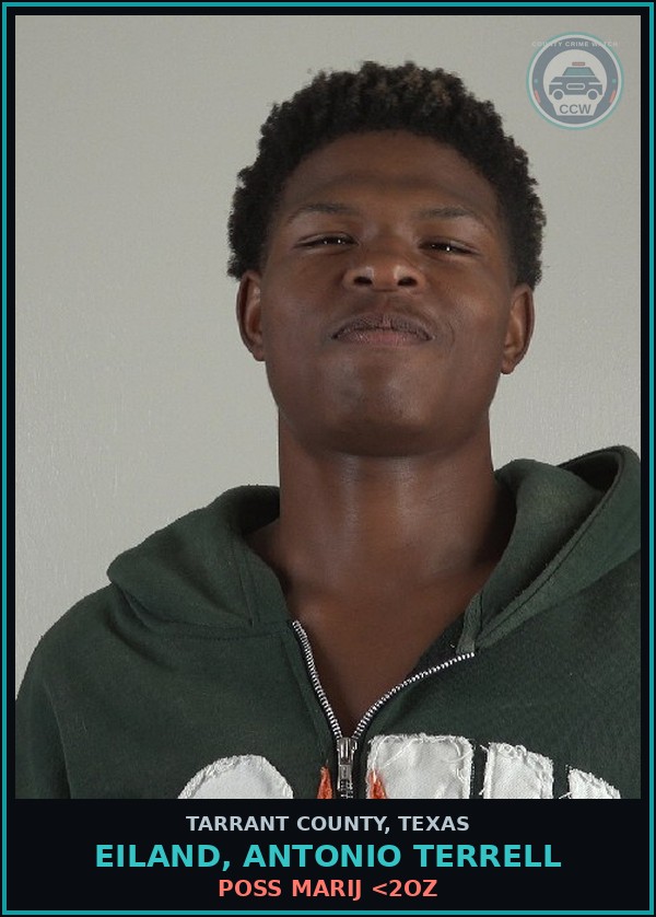 Booking mugshot of Eiland, Antonio Terrell in Tarrant County