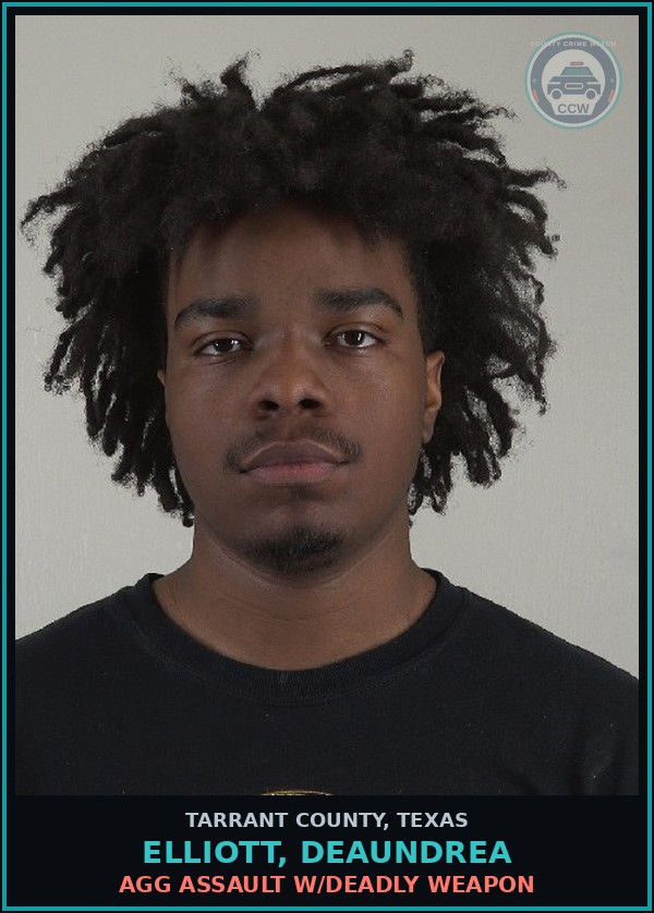 Booking mugshot of Elliott, Deaundrea in Tarrant County