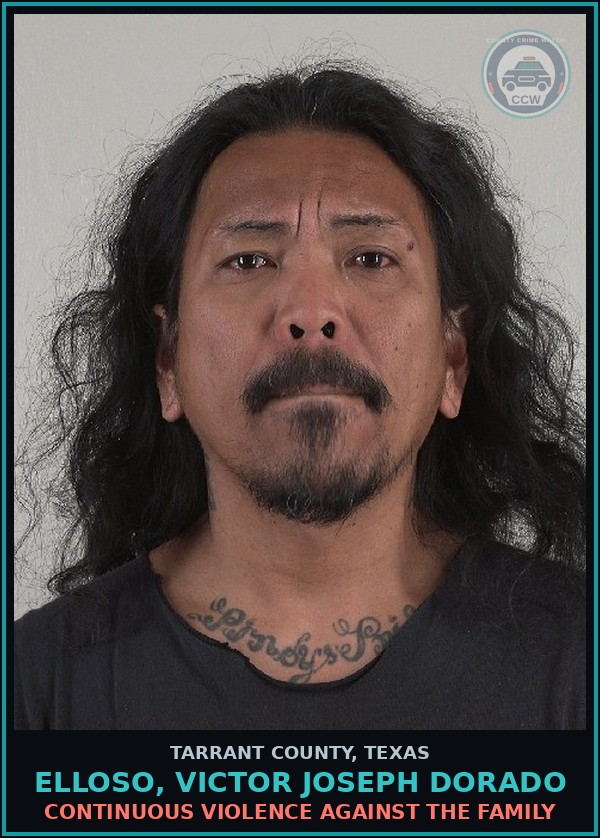 Booking mugshot of Elloso, Victor Joseph Dorado in Tarrant County