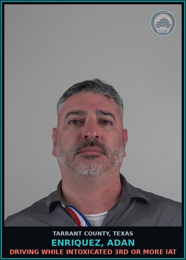 Booking mugshot of Enriquez, Adan in Tarrant County