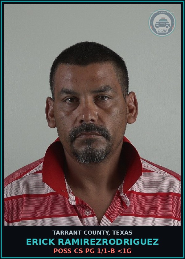 Booking mugshot of Erick Ramirezrodriguez in Tarrant County