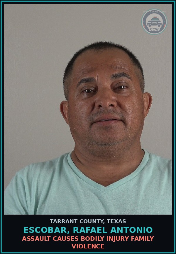 Booking mugshot of Escobar, Rafael Antonio in Tarrant County