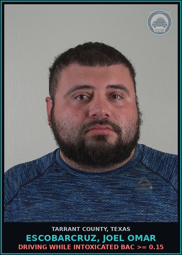 Booking mugshot of Escobarcruz, Joel Omar in Tarrant County