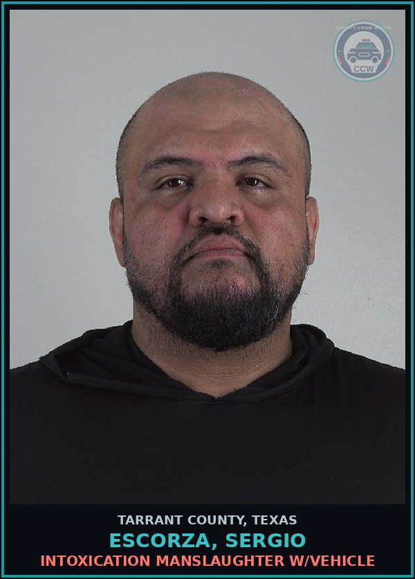 Booking mugshot of Escorza, Sergio in Tarrant County