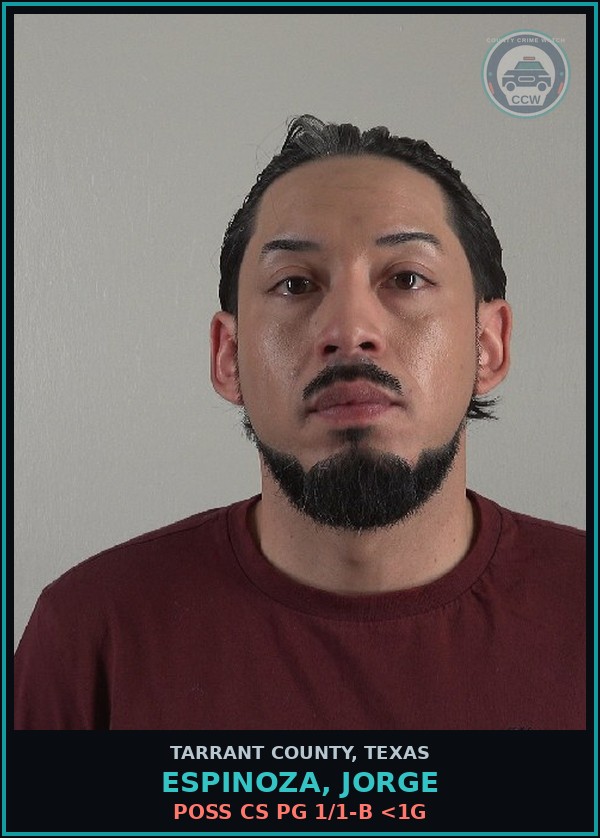 Booking mugshot of Espinoza, Jorge in Tarrant County