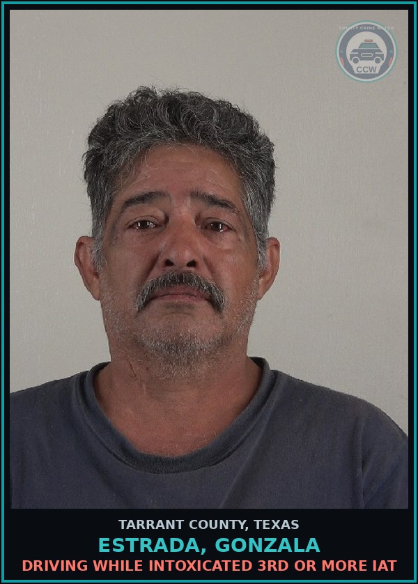 Booking mugshot of Estrada, Gonzala in Tarrant County