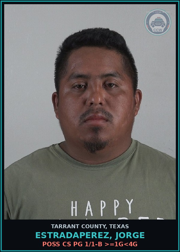 Booking mugshot of Estradaperez, Jorge in Tarrant County