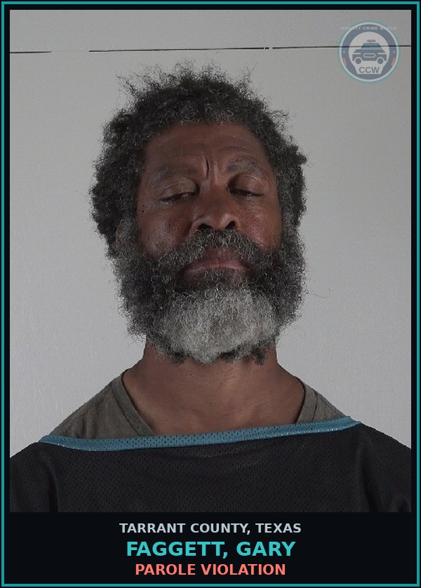 Booking mugshot of Faggett, Gary in Tarrant County
