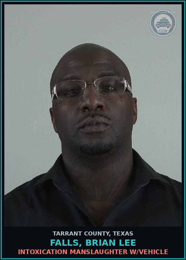 Booking mugshot of Falls, Brian Lee in Tarrant County