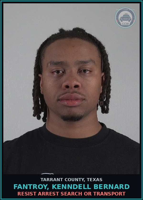 Booking mugshot of Fantroy, Kenndell Bernard in Tarrant County