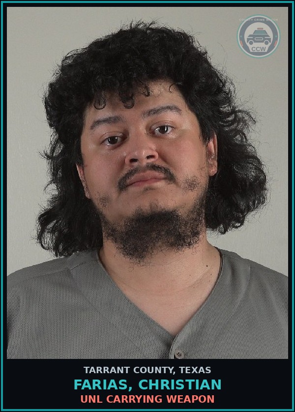 Booking mugshot of Farias, Christian in Tarrant County