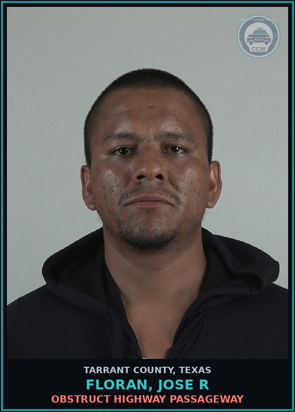 Booking mugshot of Floran, Jose R in Tarrant County
