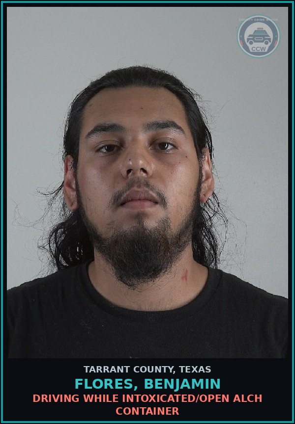 Booking mugshot of Flores, Benjamin in Tarrant County