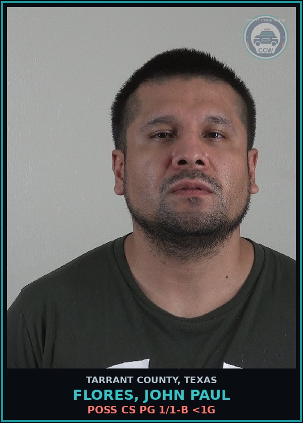 Booking mugshot of Flores, John Paul in Tarrant County