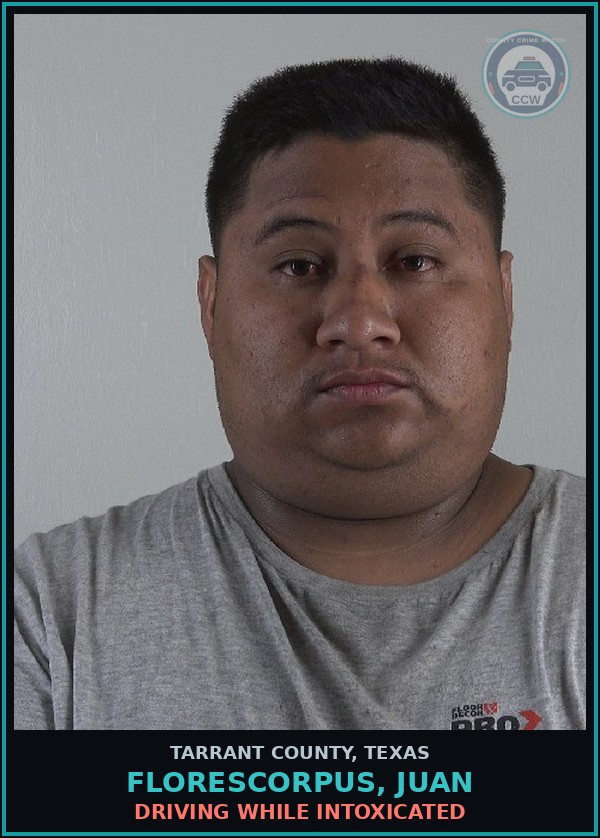 Booking mugshot of Florescorpus, Juan in Tarrant County