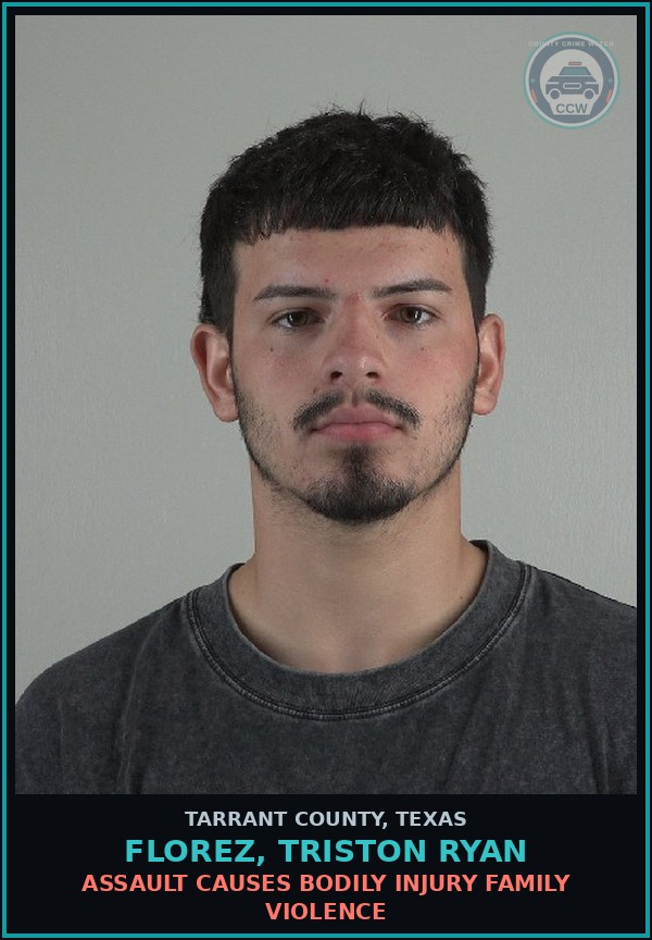 Booking mugshot of Florez, Triston Ryan in Tarrant County