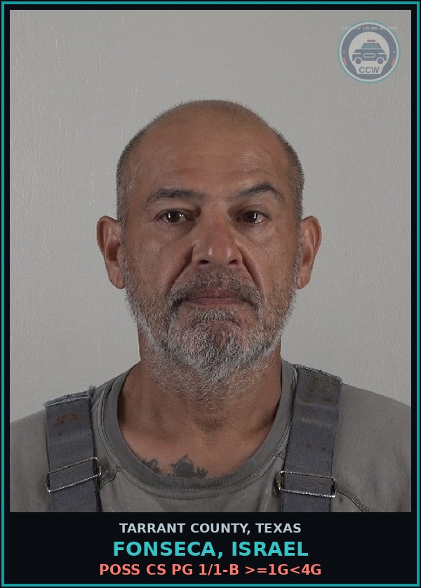 Booking mugshot of Fonseca, Israel in Tarrant County