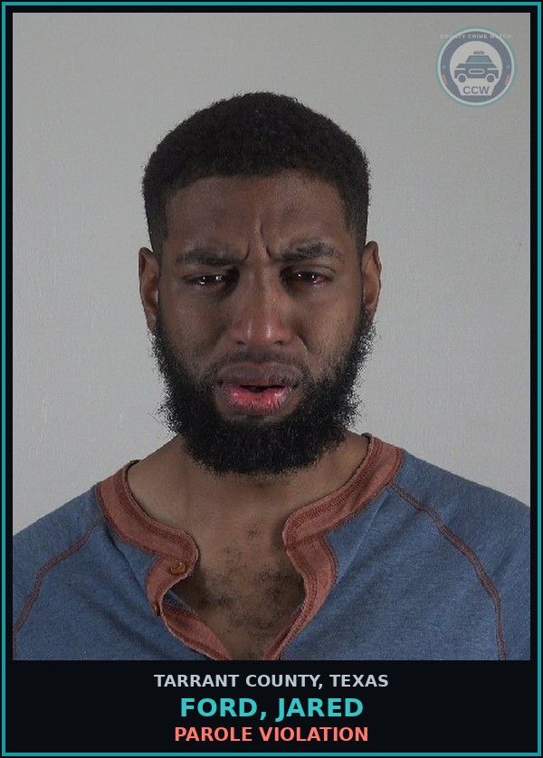 Booking mugshot of Ford, Jared in Tarrant County
