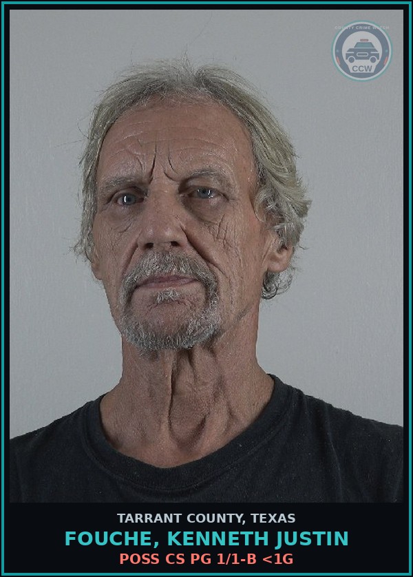 Booking mugshot of Fouche, Kenneth Justin in Tarrant County