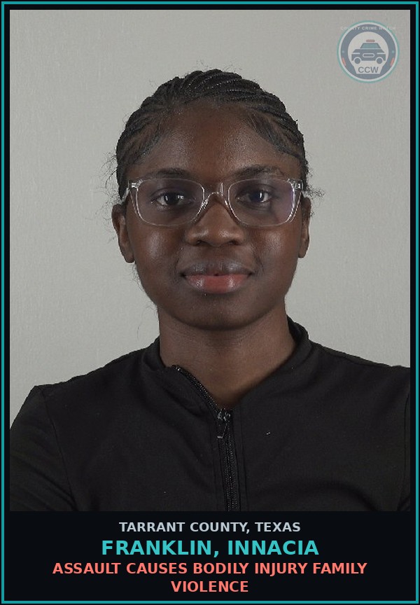 Booking mugshot of Franklin, Innacia in Tarrant County