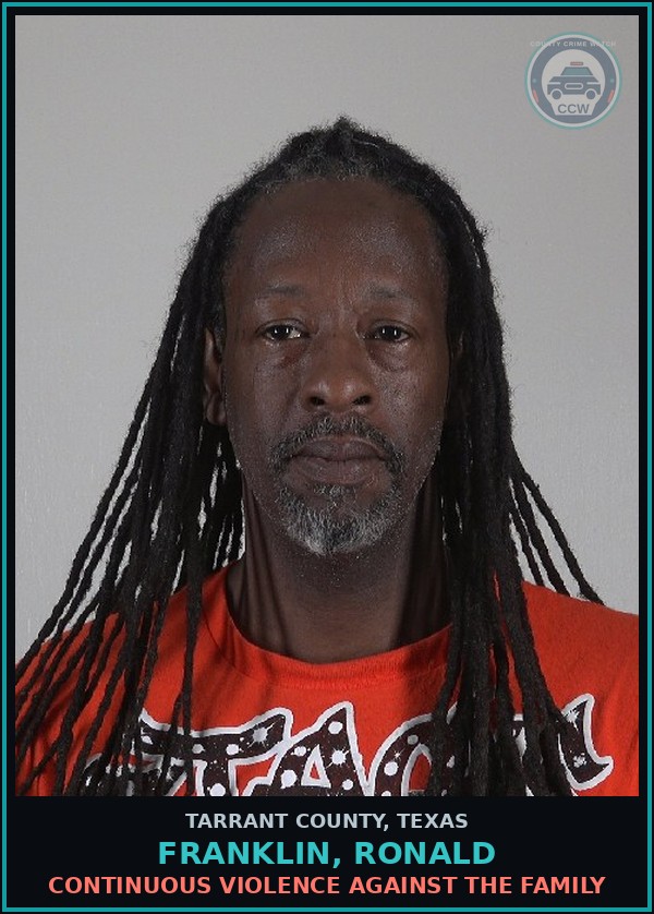 Booking mugshot of Franklin, Ronald in Tarrant County