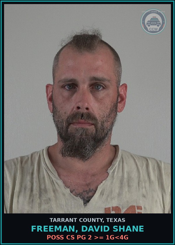 Booking mugshot of Freeman, David Shane in Tarrant County