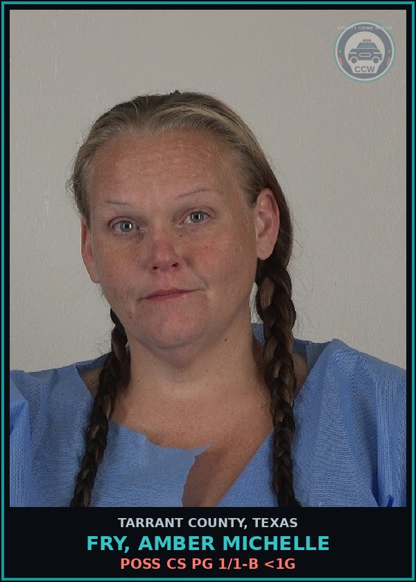 Booking mugshot of Fry, Amber Michelle in Tarrant County