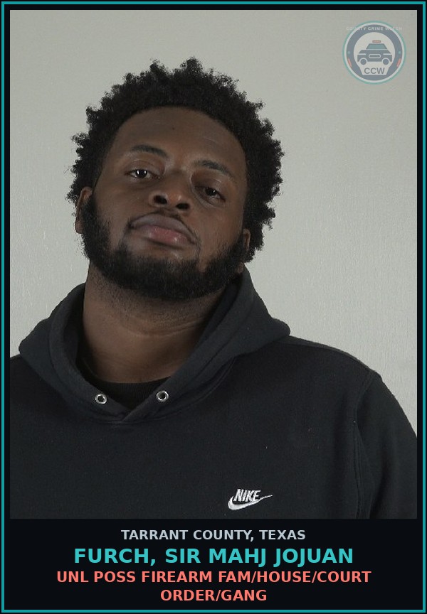 Booking mugshot of Furch, Sir Mahj Jojuan in Tarrant County