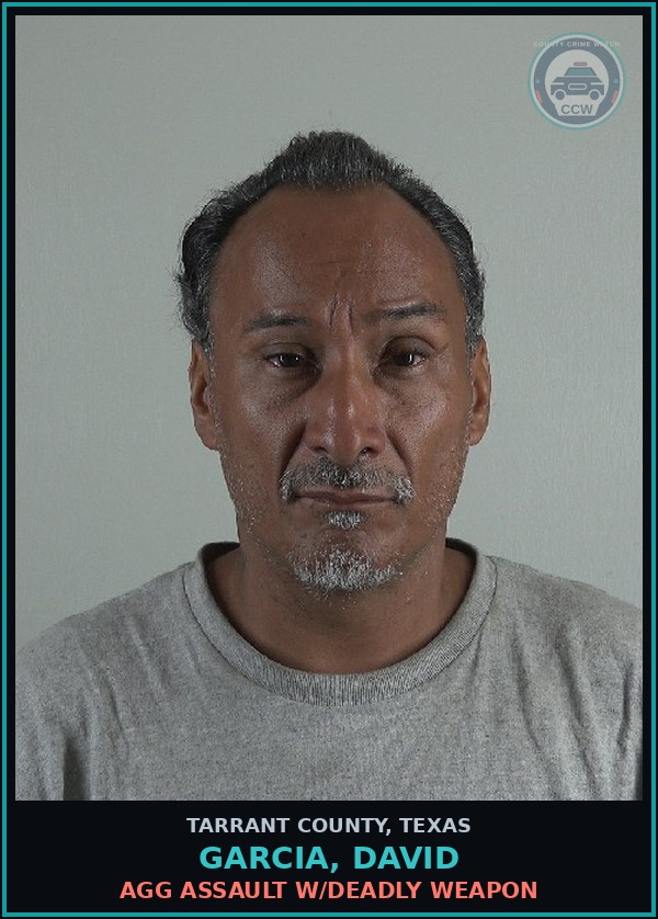 Booking mugshot of Garcia, David in Tarrant County