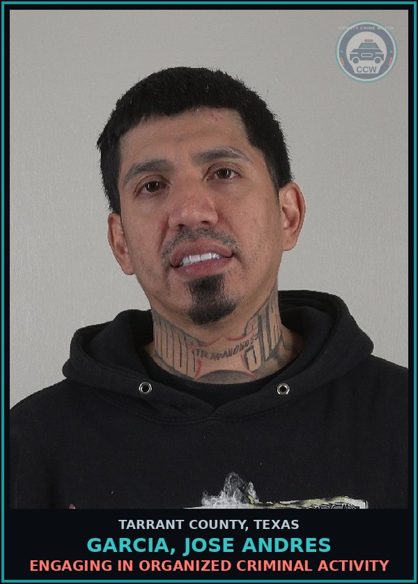 Booking mugshot of Garcia, Jose Andres in Tarrant County