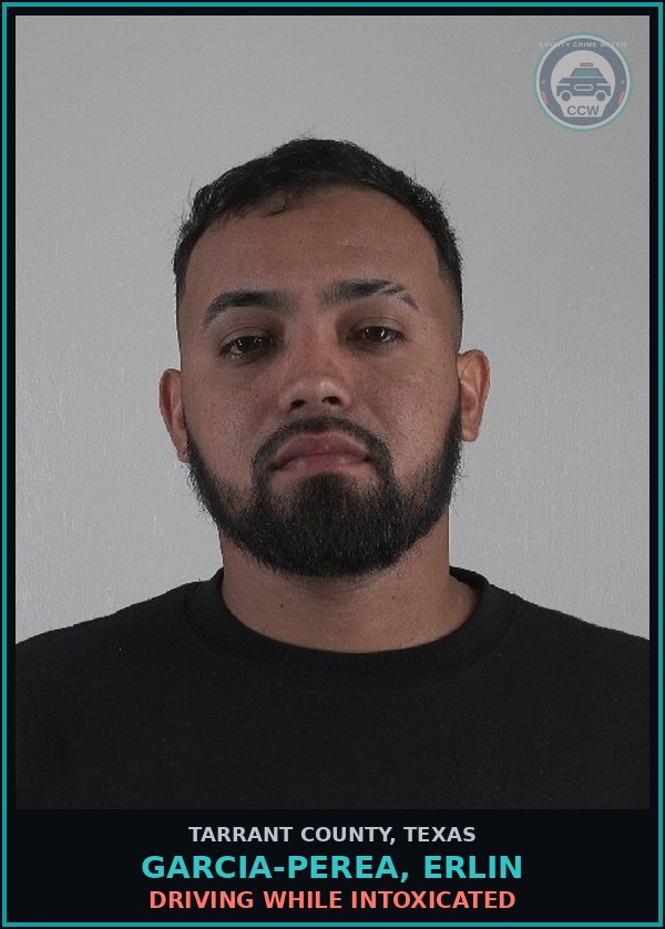 Booking mugshot of Garcia-Perea, Erlin in Tarrant County
