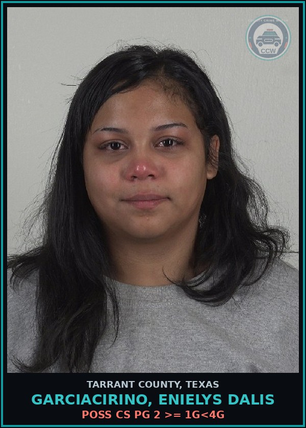 Booking mugshot of Garciacirino, Enielys Dalis in Tarrant County