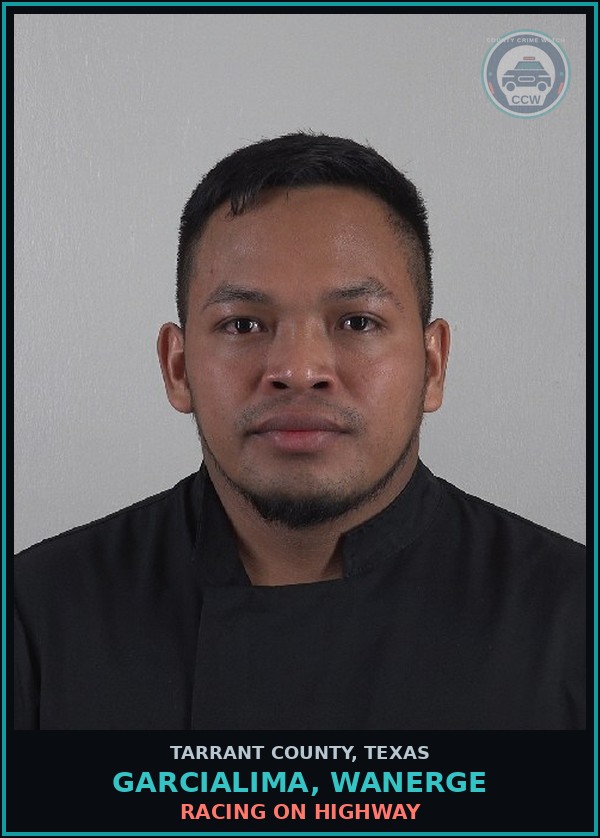 Booking mugshot of Garcialima, Wanerge in Tarrant County