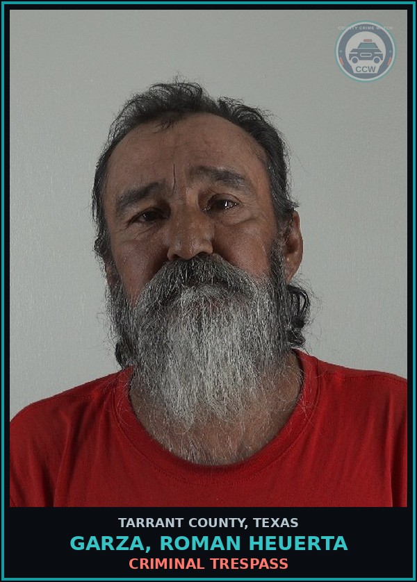 Booking mugshot of Garza, Roman Heuerta in Tarrant County
