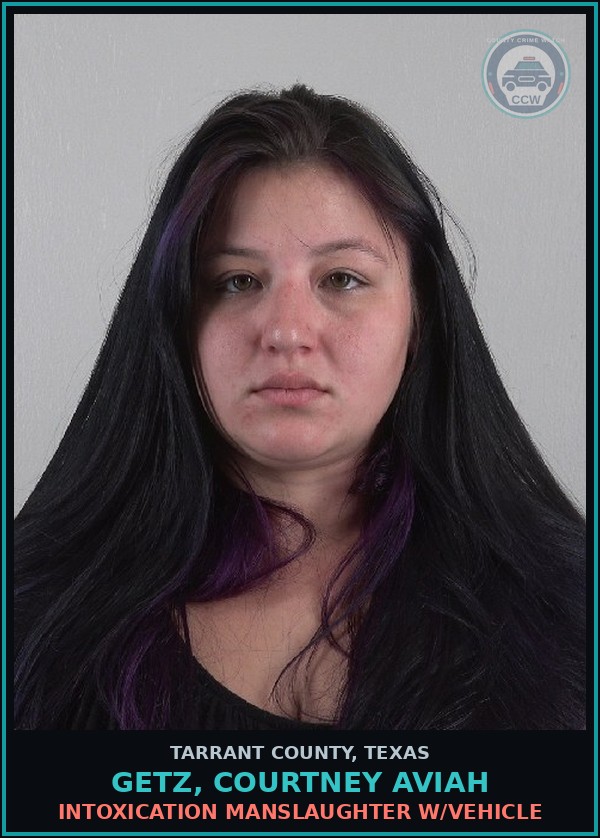Booking mugshot of Getz, Courtney Aviah in Tarrant County